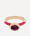 ALICE CICOLINI GOLD MEMPHIS CANDY LACQUER OVAL THAI GARNET RING,000720890