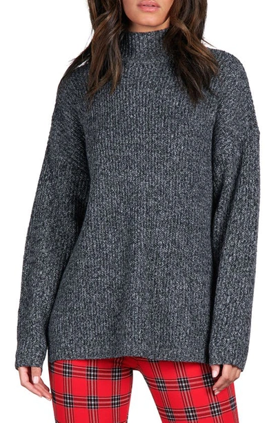 Sanctuary Stay In Tunic Sweater In Marled Black