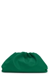 Bottega Veneta The Chain Pouch Leather Clutch In Racing Green/ Gold