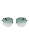 Victoria Beckham 64mm Aviator Sunglasses In Petrol