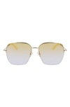 Victoria Beckham Oversized Square-frame Sunglasses In Gold/ Honey Purple Gradient