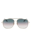 VICTORIA BECKHAM 59MM GRADIENT NAVIGATOR SUNGLASSES,VB215SL