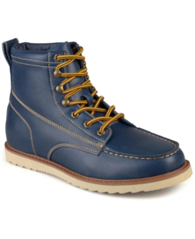 Vance Co. Men's Wyatt Mock Toe Boot In Blue