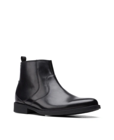 Clarks Men's Whiddon Leather Zip Boot In Black