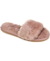 Journee Collection Dawn Faux Fur Slipper In Lavender