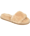 Journee Collection Dawn Faux Fur Slipper In Tan