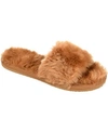 Journee Collection Dawn Faux Fur Slipper In Cognac