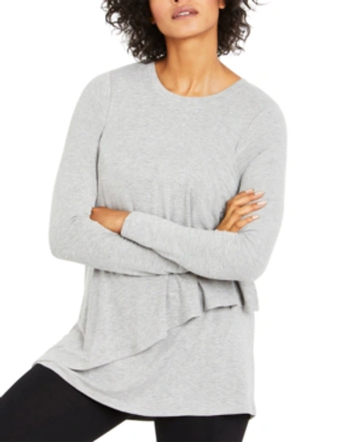 A Pea In The Pod Nursing Tiered Top In Heather Grey