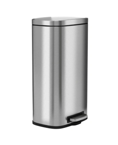 Halo 30 L / 8 Gal Premium Stainless Steel Step Trash Can In Silver