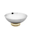 Classic Touch 6" Stainless Steel Bowl With Gold-tone Loop Base In Silver
