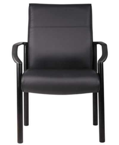 Boss Office Products Mid Back Leatherplus Guest Chair In Black