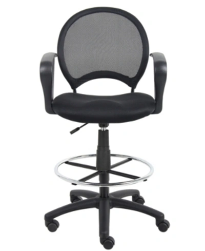 BOSS OFFICE PRODUCTS MESH DRAFTING STOOL WITH LOOP ARMS