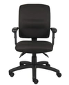 Boss Office Products Multi-function Fabric Task Chair W/ Adjustable Arms In Black
