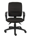 Boss Office Products Multi-function Fabric Task Chair W/ Adjustable Arms In Black