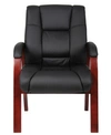 Boss Office Products Mid Back Wood Finished Guest Chair In Black
