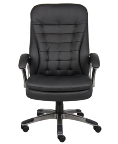 Boss Office Products High Back Executive Chair With Pewter Finish In Black