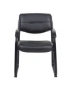 BOSS OFFICE PRODUCTS LEATHER SLED BASE SIDE CHAIR W/ ARMS