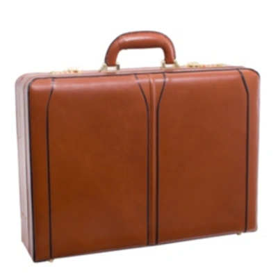 Mcklein Turner 4.5" Expandable Attache Briefcase In Brown