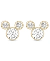 DISNEY CHILDREN'S CUBIC ZIRCONIA BIRTHSTONE MICKEY MOUSE STUD EARRINGS IN 14K GOLD