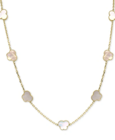 Effy Collection Effy Mother-of-pearl Butterfly 36" Statement Necklace In 18k Gold-plated Sterling Silver In Mother Of Pearl
