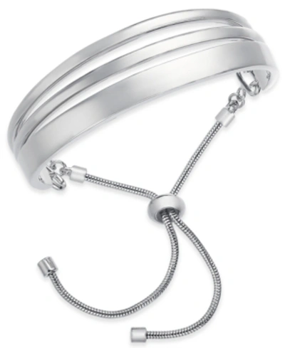 Alfani Curved Bar Slider Bracelet, Created For Macy's In Silver