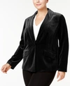 INC INTERNATIONAL CONCEPTS PLUS SIZE VELVET BLAZER, CREATED FOR MACY'S