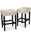 NOBLE HOUSE DAWKEN BACKLESS BAR STOOL (SET OF 2)