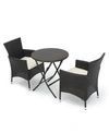 NOBLE HOUSE MALAGA OUTDOOR 3 PIECE BISTRO SET WITH CUSHIONS