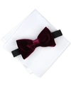 ALFANI MEN'S CAMEO VELVET SOLID BOWTIE, CREATED FOR MACY'S