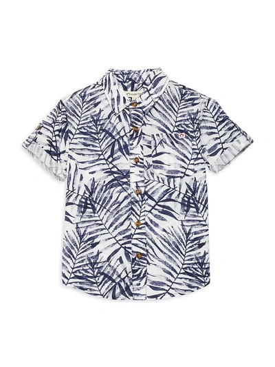 Appaman Kids' Little Boy's & Boy's Patterned Short-sleeve Button-front Shirt In Navy