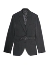 HELMUT LANG BACK OPEN BELTED WOOL-BLEND BLAZER,400013366696