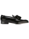 Jimmy Choo Tassels Polished Leather Loafers, Black In Black
