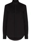 Wardrobe.nyc Release 05 Band-collar Cotton-poplin Shirt In Black