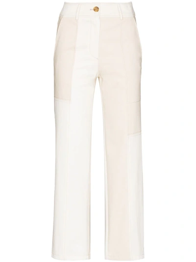 Rejina Pyo Mavis Straight Cut Cotton Trousers In White