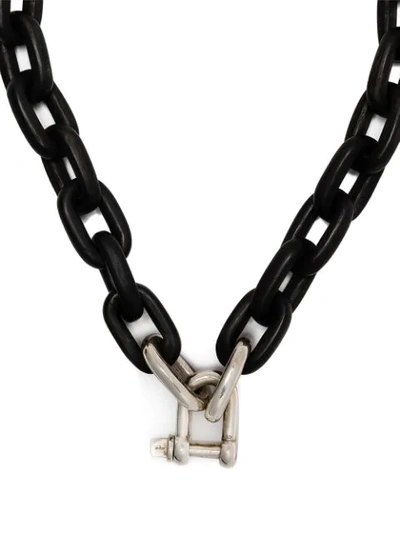 Parts Of Four Charm Chain Necklace In Black Wood
