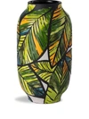 Nuove Forme Tropical Embossed Ceramic Vase In Brown
