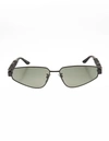 BALENCIAGA BLACK TYPO RECTANGLE SUNGLASSES FOR WOMEN,11654109