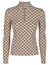 MISBHV BEIGE AND BLACK FITTED JUMPER,11640297