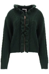 SEE BY CHLOÉ CARDIGAN WITH ZIP AND RUFFLES,CHS20WMC01550 3M9