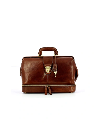 The Bridge Story Uomo Genuine Leather Doctor Bag In Brown