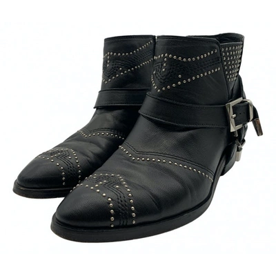 Pre-owned Anine Bing Black Leather Ankle Boots