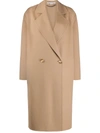 Stella Mccartney Oversized Double-breasted Wool-felt Coat In Brown