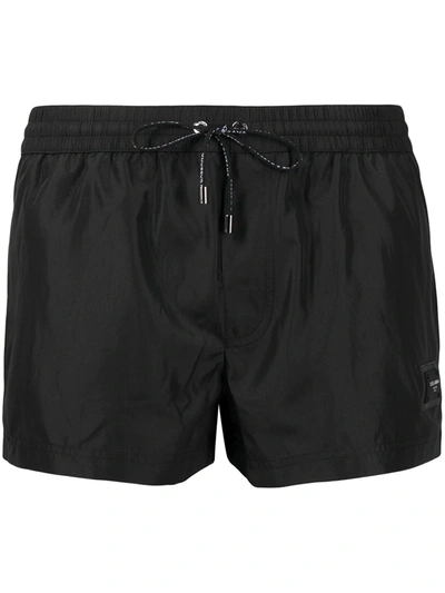 DOLCE & GABBANA LOGO-PATCH SWIM SHORTS