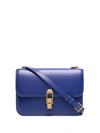 Saint Laurent Carre Leather Satchel Shoulder Bag In Blue