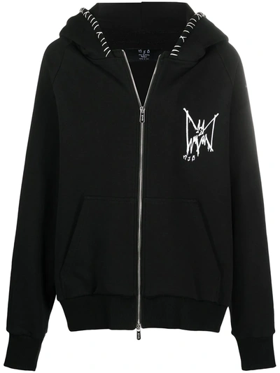 Mjb Marc Jacques Burton Logo Print Hoodie In Black