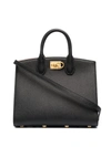 Ferragamo Small Studio Box Bag In Black