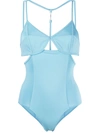 Remain Birger Christensen Cut-out Detailed Bodysuit In Blue