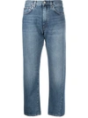 Totême Twisted Seam High-rise Straight-leg Organic-denim Jeans In Blue