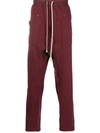 Rick Owens Drkshdw Drop-crotch Track Trousers In Red