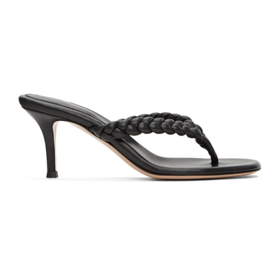 Gianvito Rossi Tropea 70 Braided Leather Sandals In Black